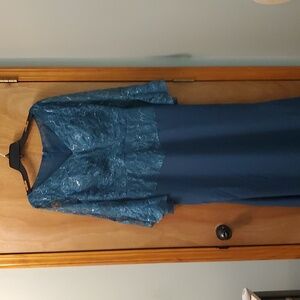 NEW FASHION Lace Mother Of The Bride V-Neck Maxi Dress in Teal Size 12 NWT